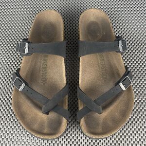 Birkenstock Mayari Sandals Adult 39 L8 M6 Black Leather Slide On Made In Germany